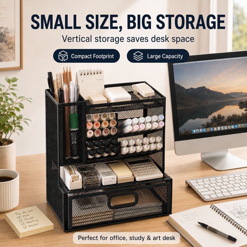 Left Side Vertical Divided Drawer Pen Container Left Side Vertical Divided Drawer Pen Container