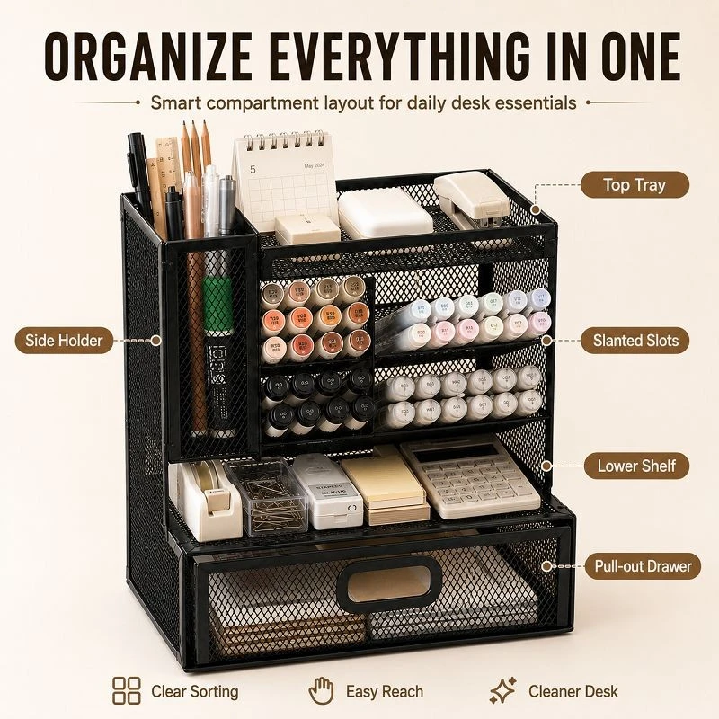 Left Side Vertical Divided Drawer Pen Container manufacturers Left Side Vertical Divided Drawer Pen Container manufacturers